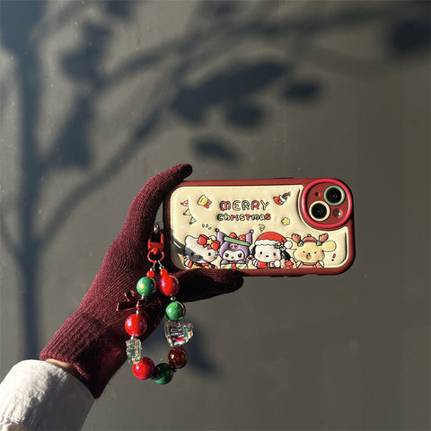 Cartoon Leather Christmas Cute Sanrio iPhone Case Full Body Protective Case For IPhone 11-15 Pro Max