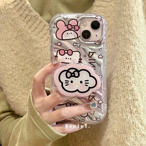 Vertical Sanrio Suitable for IPhone 13promax Phone Case Xsmax/11 Water Ripple 6splus/12pro/14promax Silver Paper 8plus/6splus/11promax for Girls