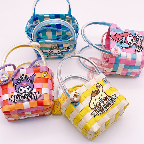 Sanrio Embroidery Cloth Sticker Small Cross-body Cabbage Basket Bag