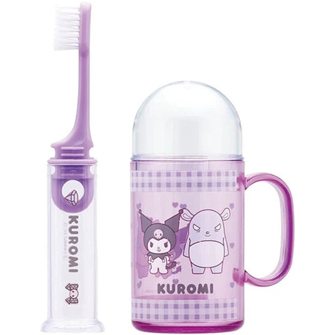 Spot Japanese Purchase Sanrio Disney Skater Collaboration Travel Carrying Toothbrush Mouthwash Cup Set Cartoon