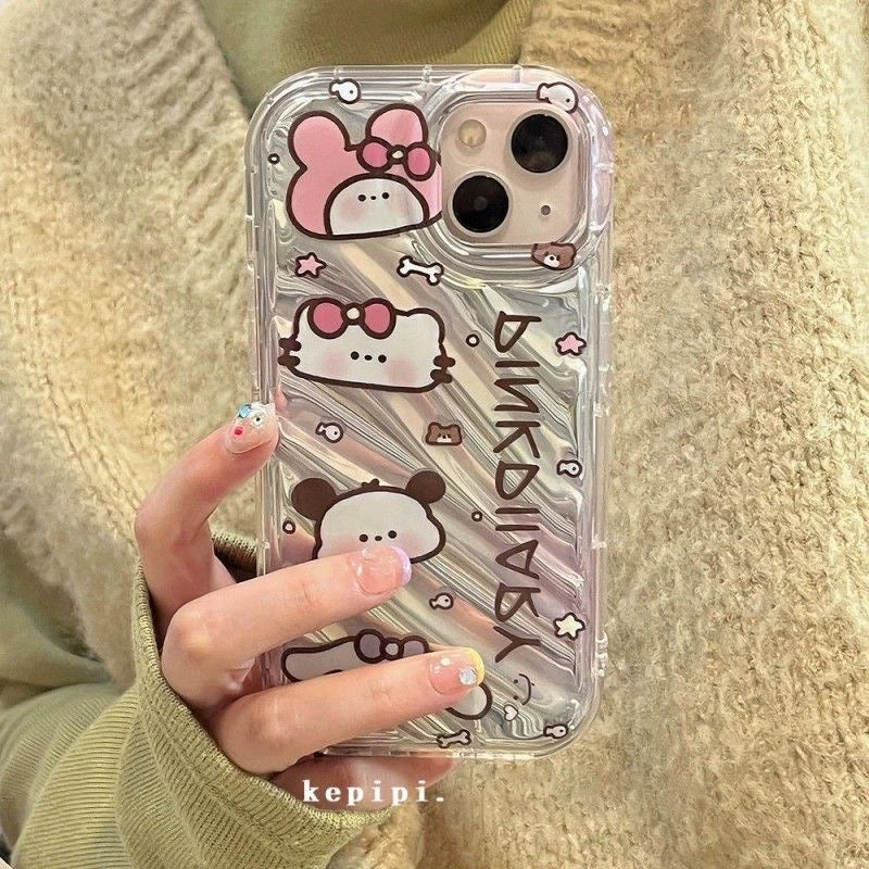 Vertical Sanrio Suitable for IPhone 13promax Phone Case Xsmax/11 Water Ripple 6splus/12pro/14promax Silver Paper 8plus/6splus/11promax for Girls