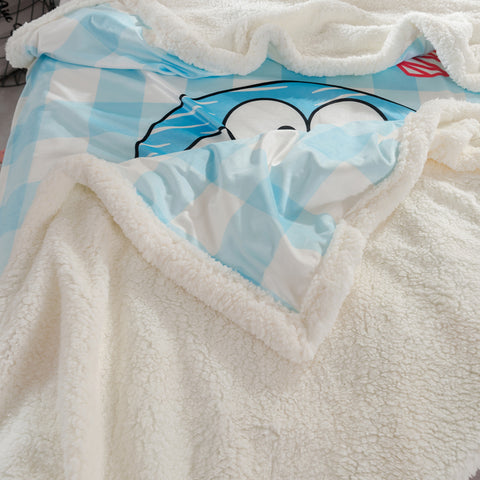 Double Cashmere Blanket Dormitory Single Doraemon Thick Warm Flannel Nap Blanket