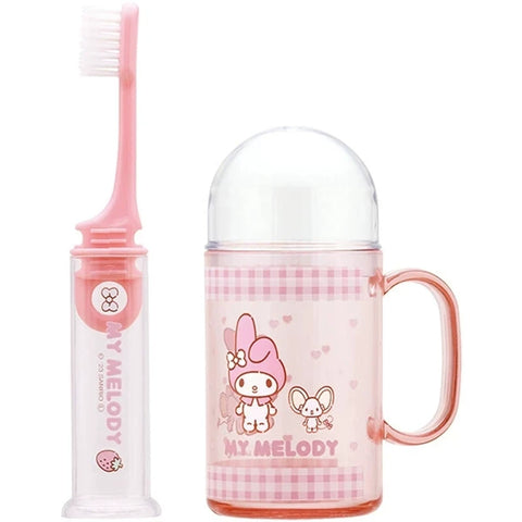 Spot Japanese Purchase Sanrio Disney Skater Collaboration Travel Carrying Toothbrush Mouthwash Cup Set Cartoon