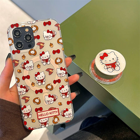 Cute Cartoon Sanrio Autumn Winter New Hellokitty Cute Sanrio iPhone Case Full Body Protective Case For IPhone 11-15 Pro Max