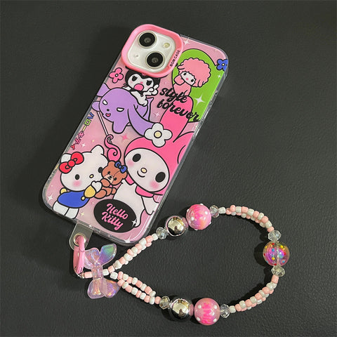 Cartoon Pink Sanrio iPhone Case Full Body Protective Case For IPhone 11-15 Pro Max