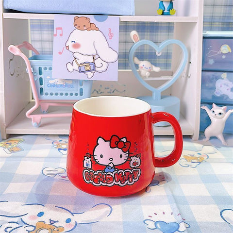 Ceramic Cup Jade Gui Dog Cute Girl Gift Box with Lid Mug Cartoon Sanrio Melody Kuromi