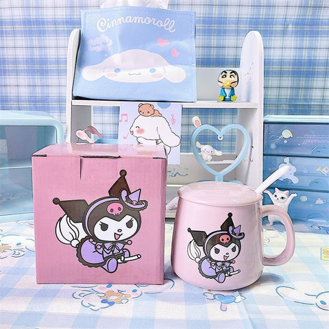 Ceramic Cup Jade Gui Dog Cute Girl Gift Box with Lid Mug Cartoon Sanrio Melody Kuromi