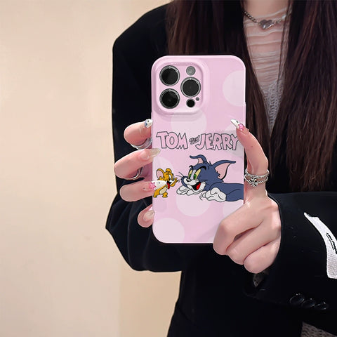 Tom and Jerry Cats and Mice Cute Sanrio iPhone Case Full Body Protective Case For IPhone 11-15 Pro Max