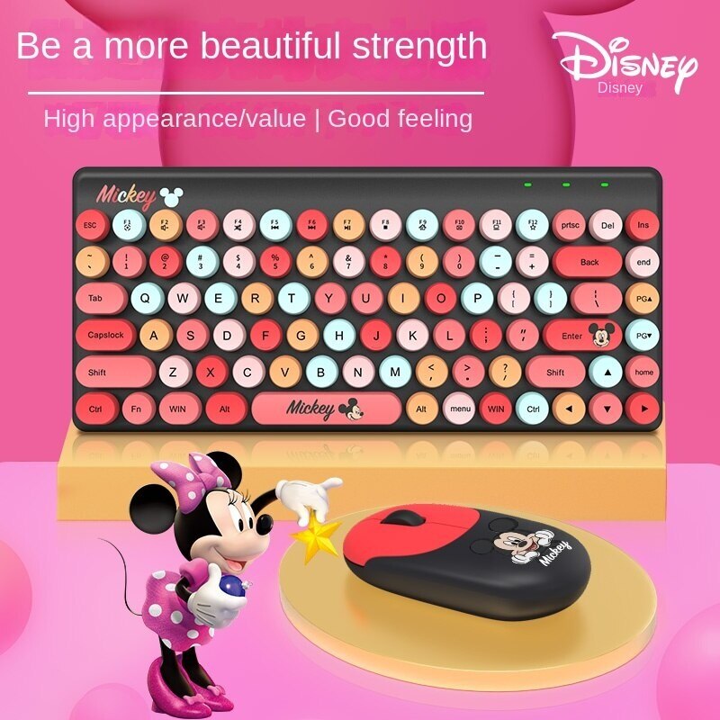 Disney Keyboard and Mouse Set Wireless Office Home Games Computer Keyboard and Mouse LF85