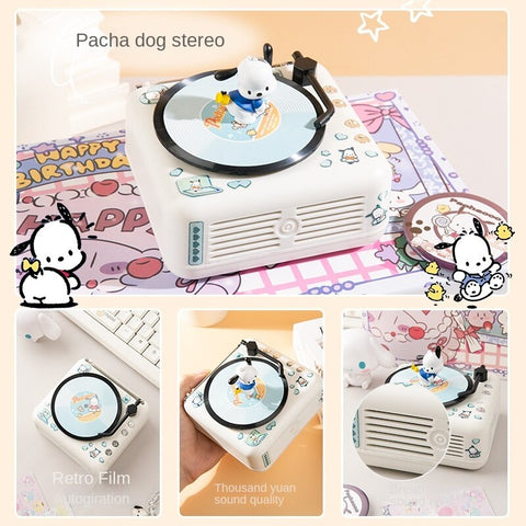 Pachacco Wireless Bluetooth Speaker Audio Network Red with Small Alarm Clock Subwoofer Speaker Birthday Gift Girl