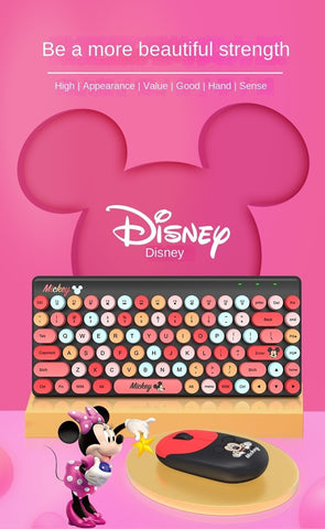 Disney Keyboard and Mouse Set Wireless Office Home Games Computer Keyboard and Mouse LF85