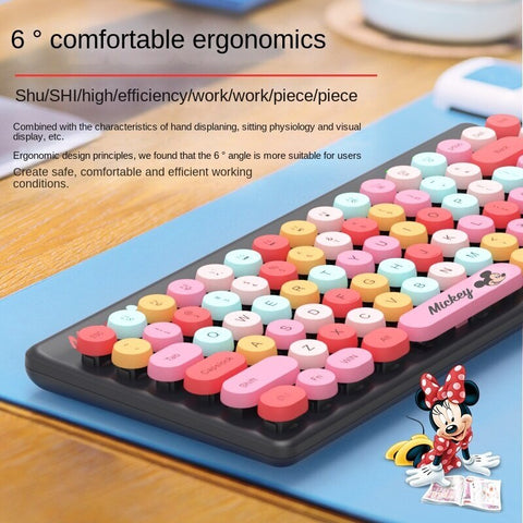 Disney Keyboard and Mouse Set Wireless Office Home Games Computer Keyboard and Mouse LF85