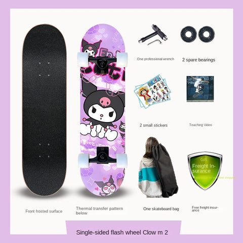 Four-wheeled Children Skateboard Professional Beginner Girl Over 6-12 Years Old Scooter Flashes