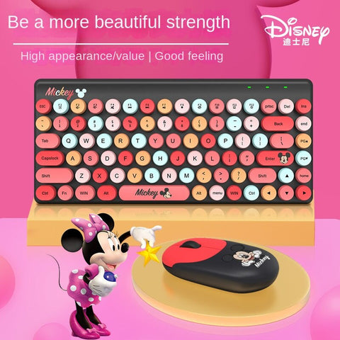 Disney Keyboard and Mouse Set Wireless Office Home Games Computer Keyboard and Mouse LF85