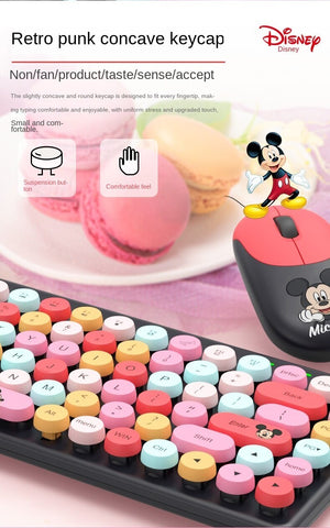 Disney Keyboard and Mouse Set Wireless Office Home Games Computer Keyboard and Mouse LF85