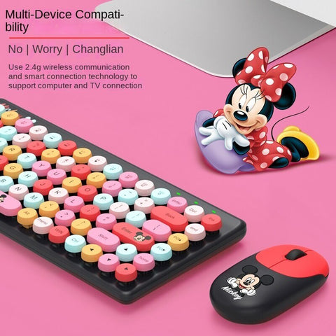 Disney Keyboard and Mouse Set Wireless Office Home Games Computer Keyboard and Mouse LF85