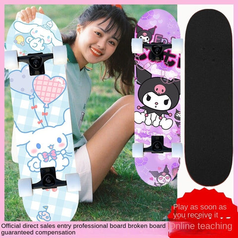 Four-wheeled Children Skateboard Professional Beginner Girl Over 6-12 Years Old Scooter Flashes