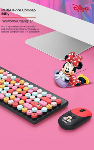 Disney Keyboard and Mouse Set Wireless Office Home Games Computer Keyboard and Mouse LF85