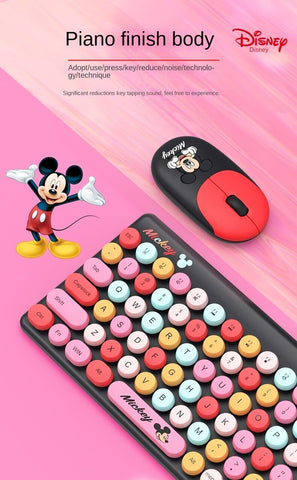 Disney Keyboard and Mouse Set Wireless Office Home Games Computer Keyboard and Mouse LF85