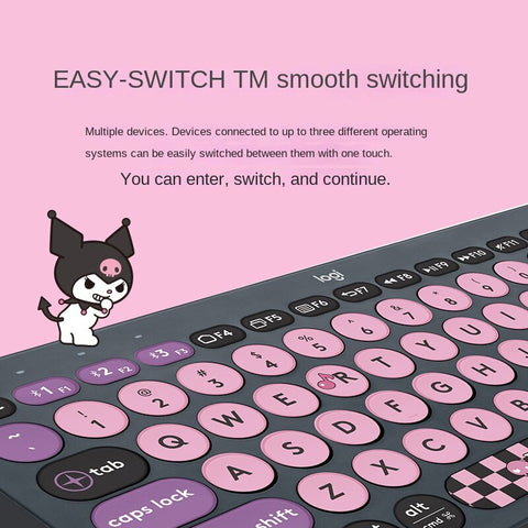 Kuromi Wireless Bluetooth Keyboard Sanrio Tablet Laptop Portable Keyboard