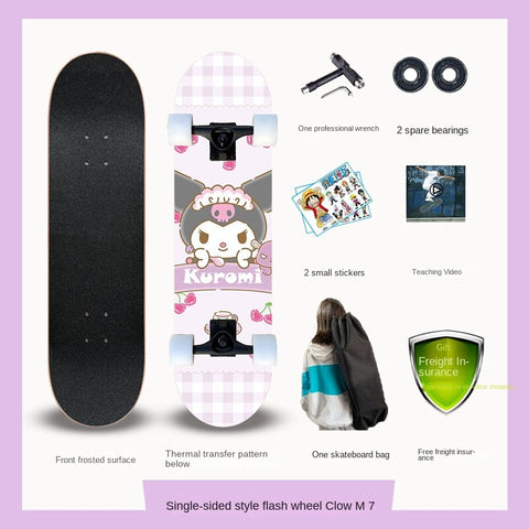 Four-wheeled Children Skateboard Professional Beginner Girl Over 6-12 Years Old Scooter Flashes