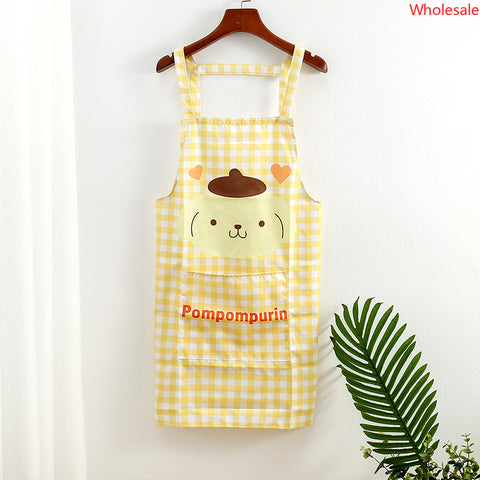 Sanrio Plaid Series Large Apron Kitchen Home Cleaning Cute Thickened Apron