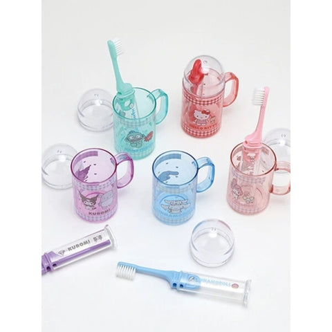 Spot Japanese Purchase Sanrio Disney Skater Collaboration Travel Carrying Toothbrush Mouthwash Cup Set Cartoon