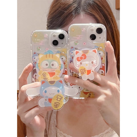 New Year's Cute Sanrio for Iphone15promax Apple 13 Phone Case New 14 Pro Magnetic Stand 12 Pro Creative 11 Cartoon 13 Pro