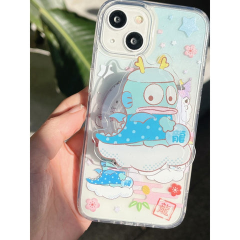 Year of The Dragon Cartoon Ugly Fish Kitty Kulomi for IPhone15/14promax Phone Case 11 Transparent Acrylic Magnetic Case 12/13 Apple 14Pro Full Cover 15Pro