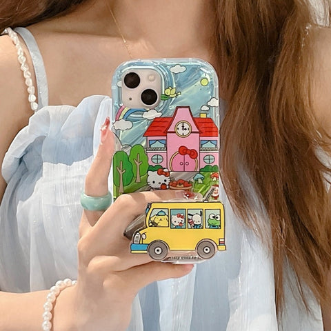 Sanrio Family Yellow Cute Sanrio IPhone Case Full Body Protective Case for IPhone 11-15 Pro Max