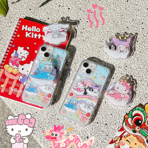 Year of The Dragon Cartoon Ugly Fish Kitty Kulomi for IPhone15/14promax Phone Case 11 Transparent Acrylic Magnetic Case 12/13 Apple 14Pro Full Cover 15Pro