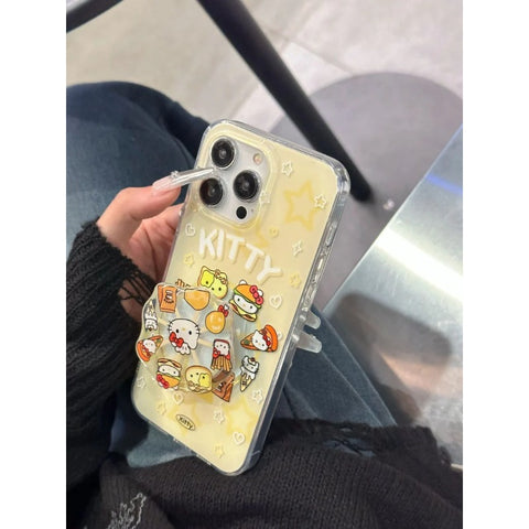 Sanrio HK Cat IPhone Case Full Body Protective Case For IPhone 11-15 Pro Max