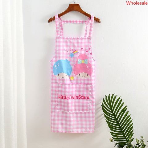 Sanrio Plaid Series Large Apron Kitchen Home Cleaning Cute Thickened Apron