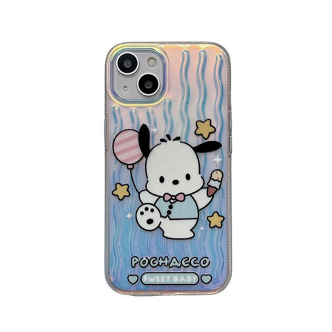 Japan and South Korea Cartoon Sanrio Colorful Laser Sanrio iPhone Case Full Body Protective Case For IPhone 11-15 Pro Max