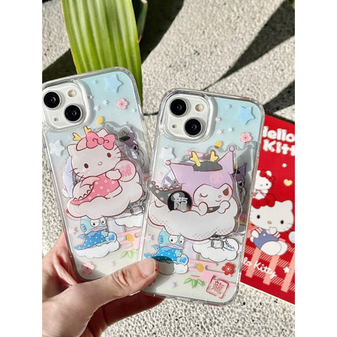 Year of The Dragon Cartoon Ugly Fish Kitty Kulomi for IPhone15/14promax Phone Case 11 Transparent Acrylic Magnetic Case 12/13 Apple 14Pro Full Cover 15Pro