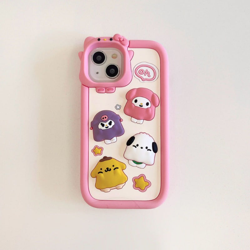 Cute Ghost Sanrio Family IPhone15 Apple 12 for 13/14pro Max Phone Case Fall 11 For IPhone 11-15 Pro Max