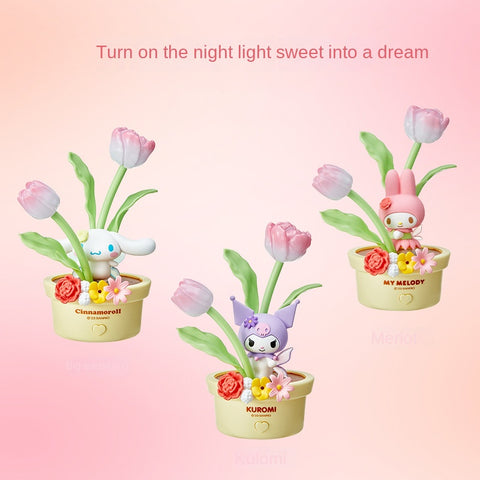 Authentic Sanrio Flower Fairy Series LED Night Light Sleep Light Bedroom Atmosphere Desktop Gift Wholesale