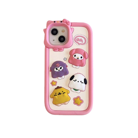 Cute Ghost Sanrio Family IPhone15 Apple 12 for 13/14pro Max Phone Case Fall 11 For IPhone 11-15 Pro Max