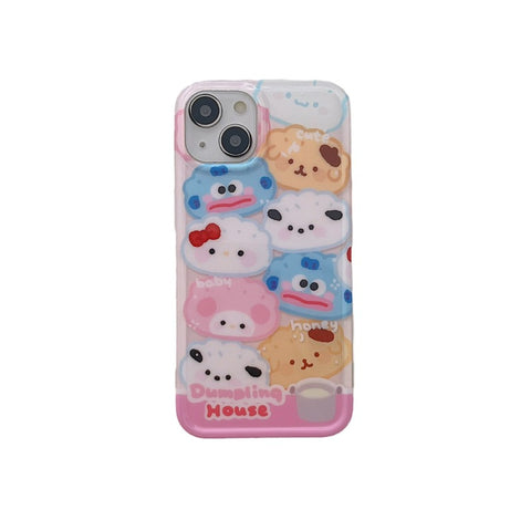 Cute Full Screen Sanrio Dumplings Sanrio iPhone Case Full Body Protective Case For IPhone 11-15 Pro Max