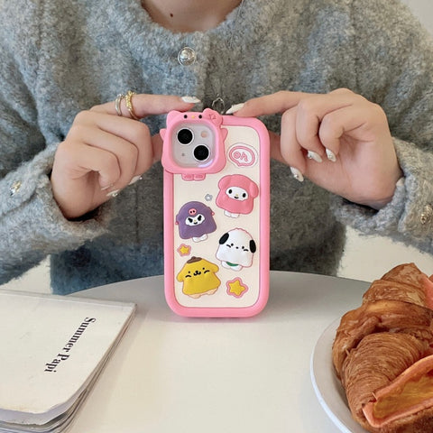 Cute Ghost Sanrio Family IPhone15 Apple 12 for 13/14pro Max Phone Case Fall 11 For IPhone 11-15 Pro Max