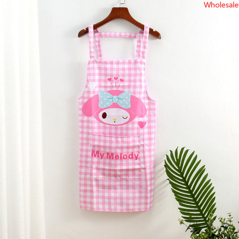 Sanrio Plaid Series Large Apron Kitchen Home Cleaning Cute Thickened Apron