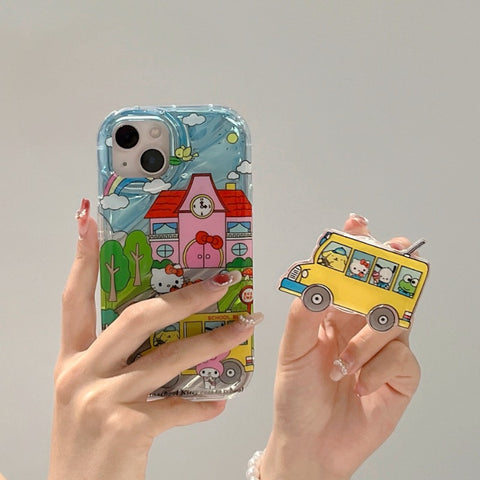 Sanrio Family Yellow Cute Sanrio IPhone Case Full Body Protective Case for IPhone 11-15 Pro Max