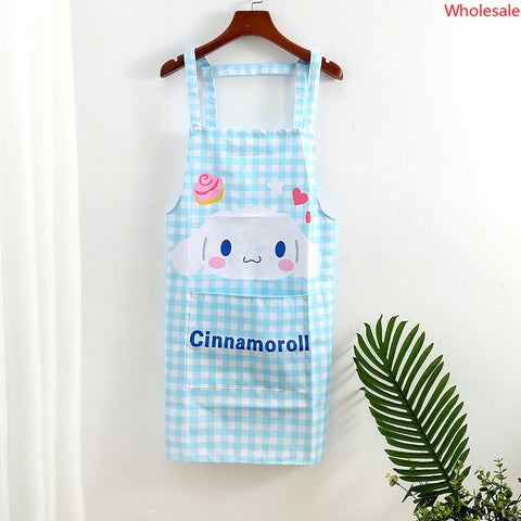 Sanrio Plaid Series Large Apron Kitchen Home Cleaning Cute Thickened Apron