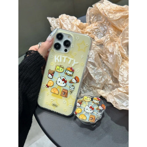 Sanrio HK Cat IPhone Case Full Body Protective Case For IPhone 11-15 Pro Max