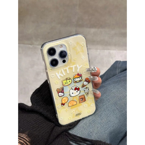 Sanrio HK Cat IPhone Case Full Body Protective Case For IPhone 11-15 Pro Max